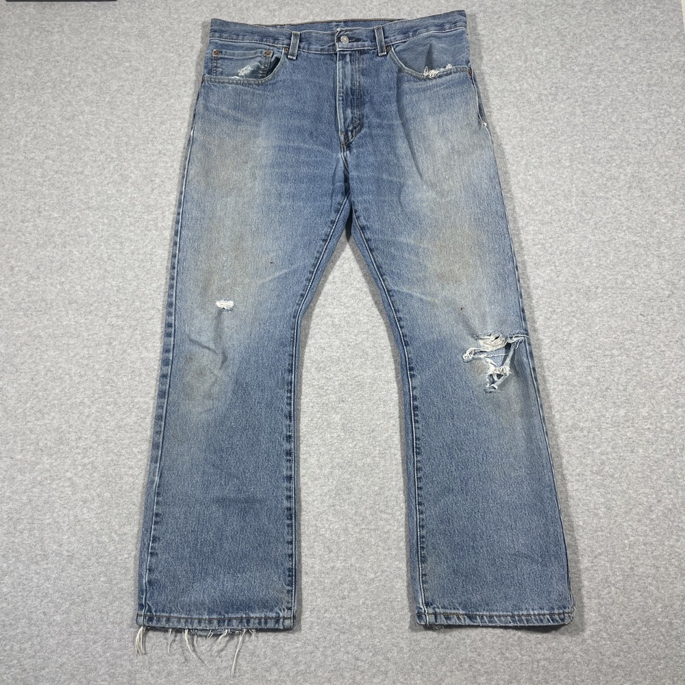 Levis 517 Boot Cut Jeans Mens 34x30 Cowboy Western Ranch Low Y2K Distressed